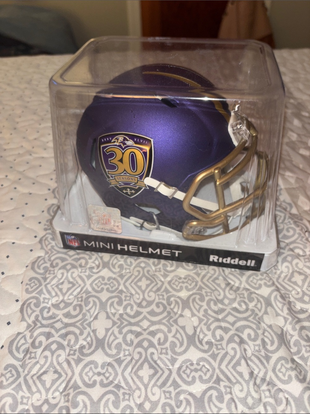 NFL Riddell Mini Helmet in Purple with Gold Accents Ravens